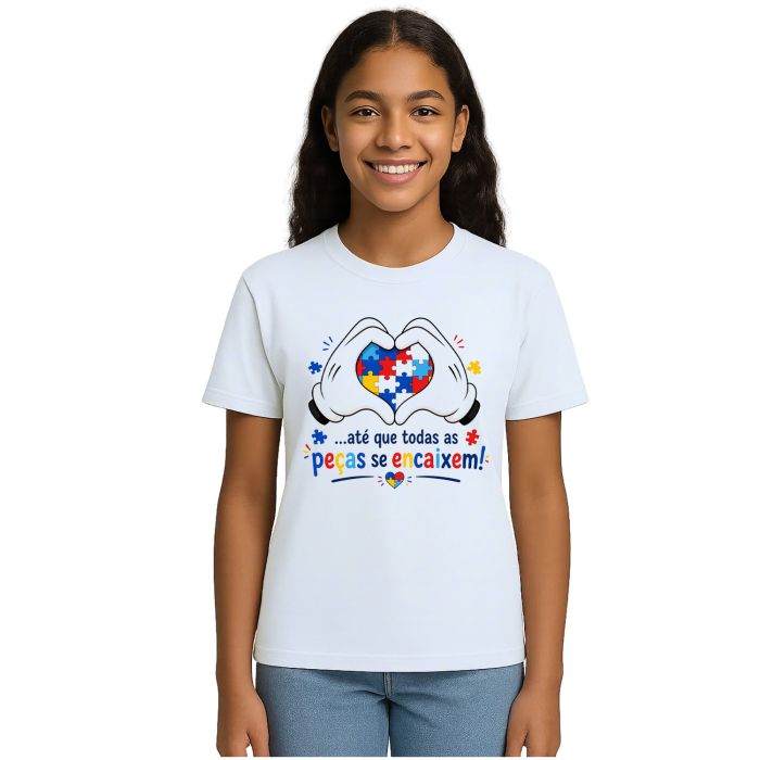 Camiseta Autismo Peças se Encaixem Autista Personalizada