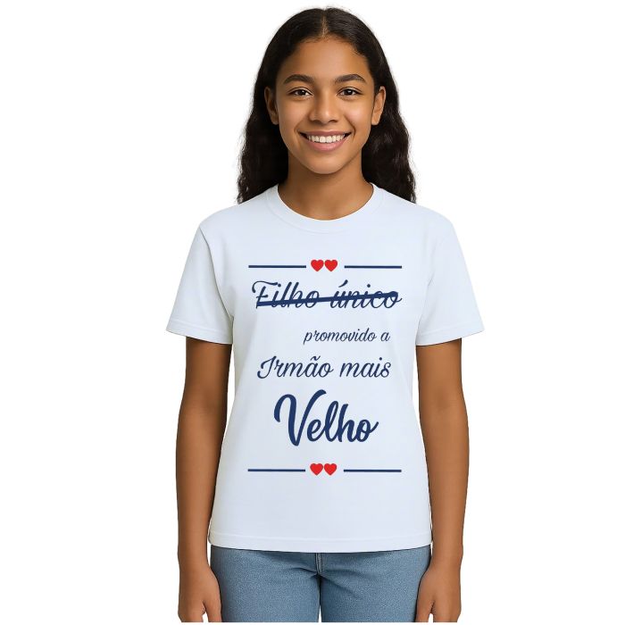 Camiseta Irmão Mais Velho Corações Estampa Personalizada