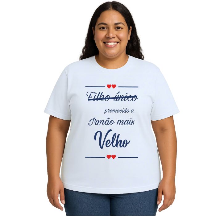 Camiseta Irmão Mais Velho Corações Estampa Personalizada