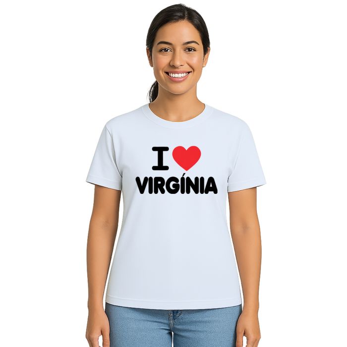 Camiseta Eu Amo Virgínia MG I Love Virginia Personalizada