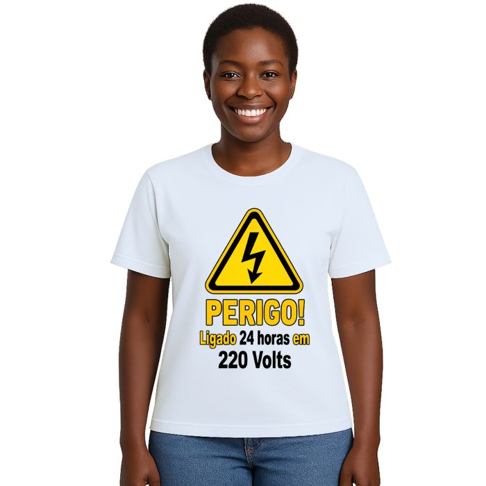 Camiseta Ligado 24 Horas em 220 Volts Estampa Personalizada
