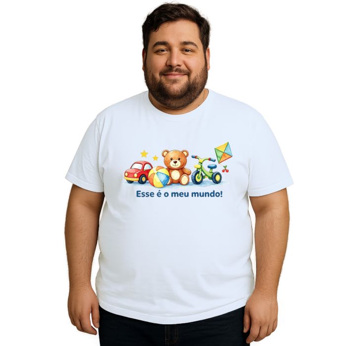 Camiseta Brincar é o Meu Mundo Estampa Personalizada
