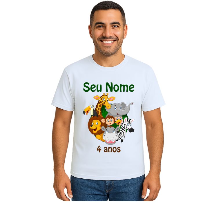 Camiseta Safari Show dos Animais Estampa Personalizada