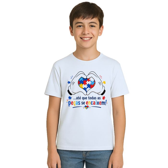 Camiseta Autismo Peças se Encaixem Autista Personalizada