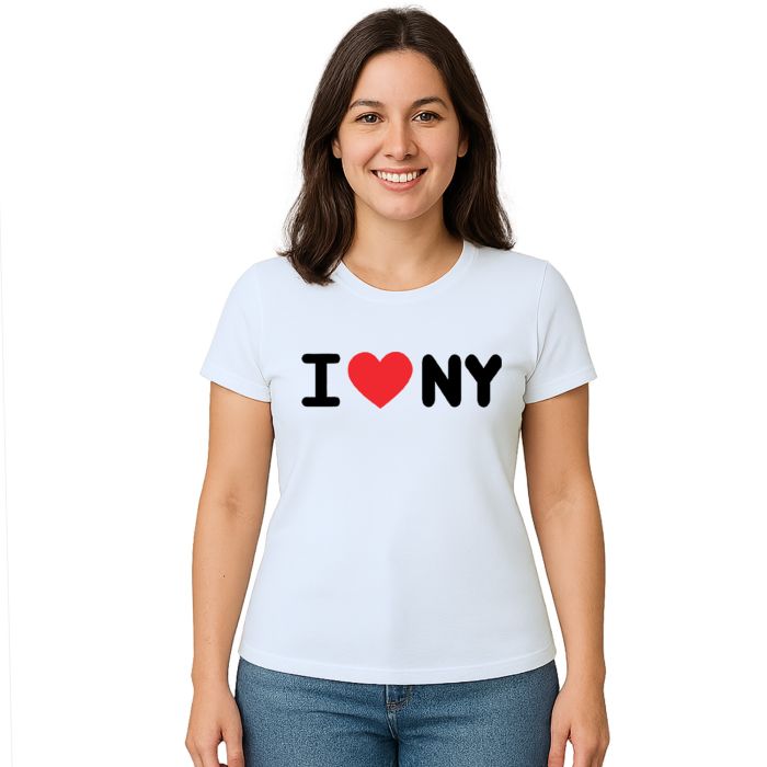 Camiseta I Love NY Eu Amo New York Estampa Personalizada