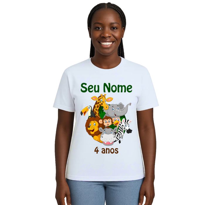 Camiseta Safari Show dos Animais Estampa Personalizada