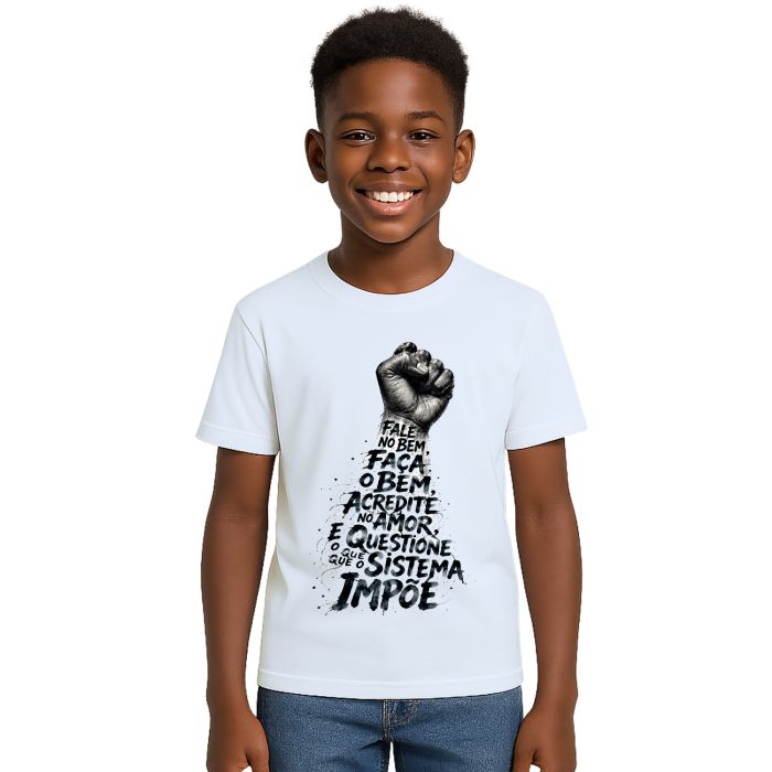 Camiseta Questione o Sistema Estampa Personalizada