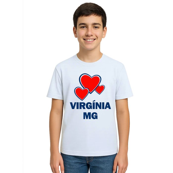 Camiseta Virgínia MG Corações Estampa Personalizada
