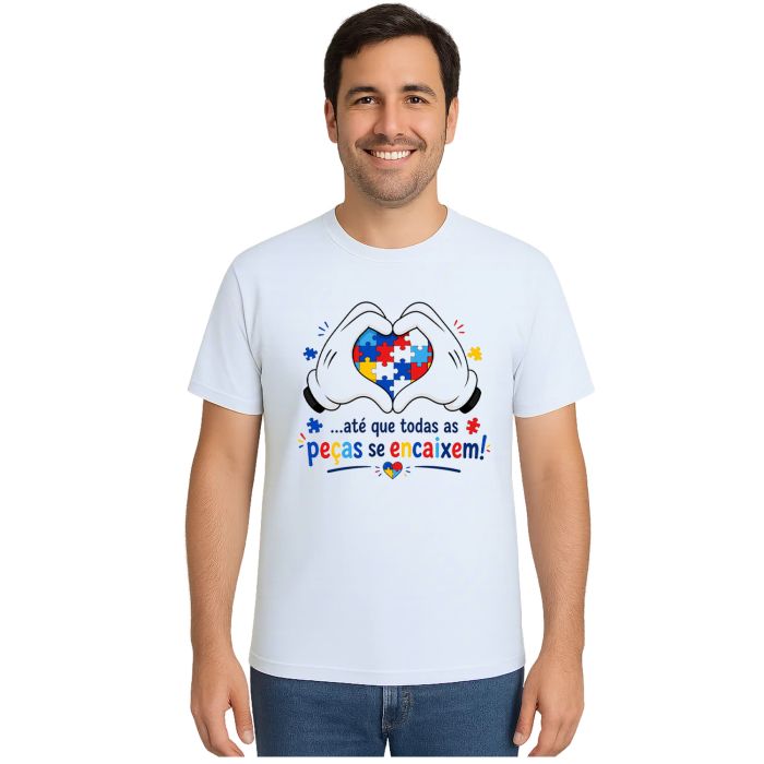 Camiseta Autismo Peças se Encaixem Autista Personalizada