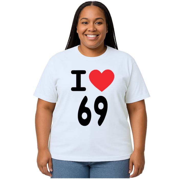 Camiseta I Love 69 Amo Meia Nove Estampa Personalizada