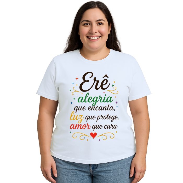 Camiseta Erê Alegria Luz Amor Estampa Personalizada