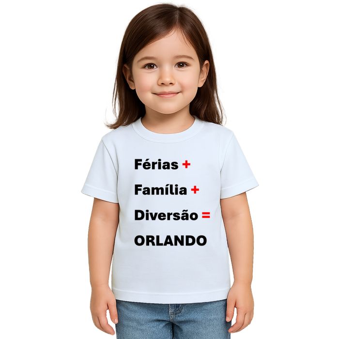 Camiseta Férias Família Diversão Orlando Personalizada