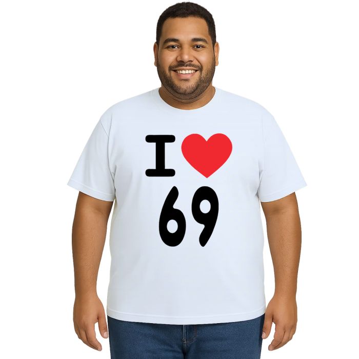 Camiseta I Love 69 Amo Meia Nove Estampa Personalizada