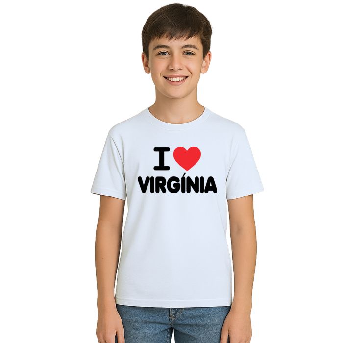 Camiseta Eu Amo Virgínia MG I Love Virginia Personalizada