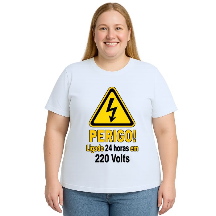 Camiseta Ligado 24 Horas em 220 Volts Estampa Personalizada