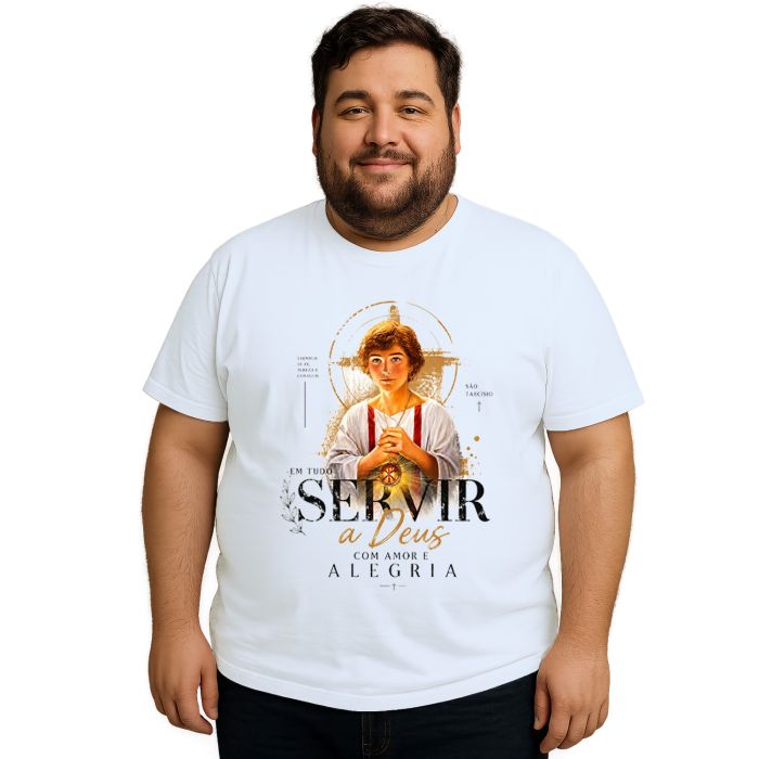 Camiseta São Tarcísio Servir a Deus Estampa Personalizada