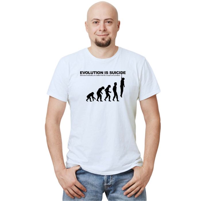 Camiseta Evolution Is Suicide Estampa Personalizada
