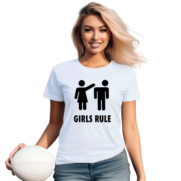 Camiseta Girls Rule Garotas Mandam Estampa Personalizada