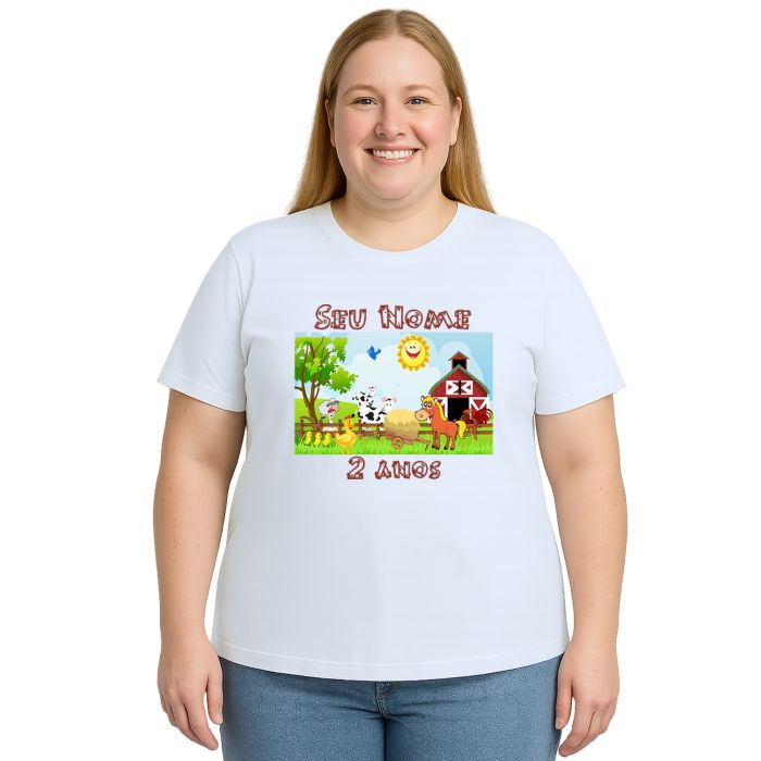 Camiseta Fazendinha Animais Estampa Personalizada