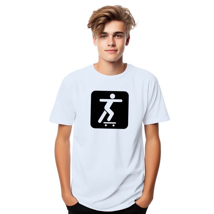 Camiseta Skate SK8 Skatista Estampa Personalizada Algodão