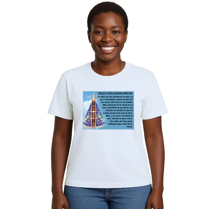 Camiseta Oração Nossa Senhora Aparecida Personalizada