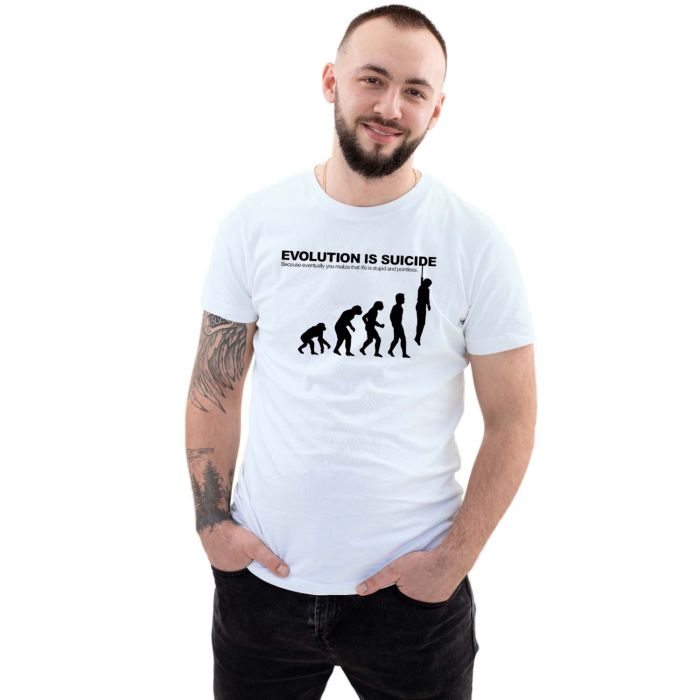 Camiseta Evolution Is Suicide Estampa Personalizada