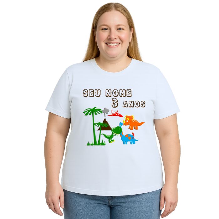 Camiseta Dinossauros Floresta Estampa Personalizada