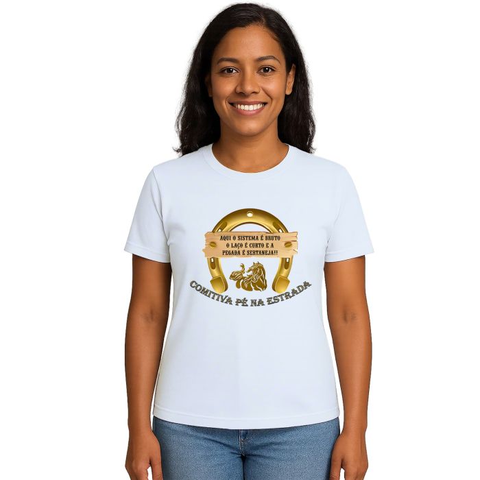 Camiseta Comitiva Pé Na Estrada Estampa Personalizada