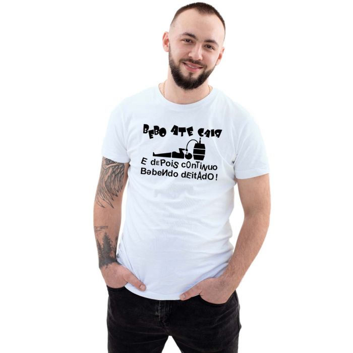 Camiseta Bebo Até Cair Depois Estampa Personalizada