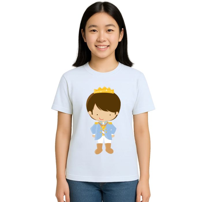 Camiseta Príncipe Criança Realeza Estampa Personalizada
