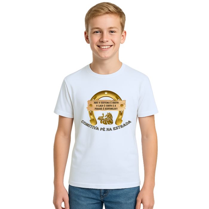 Camiseta Comitiva Pé Na Estrada Estampa Personalizada