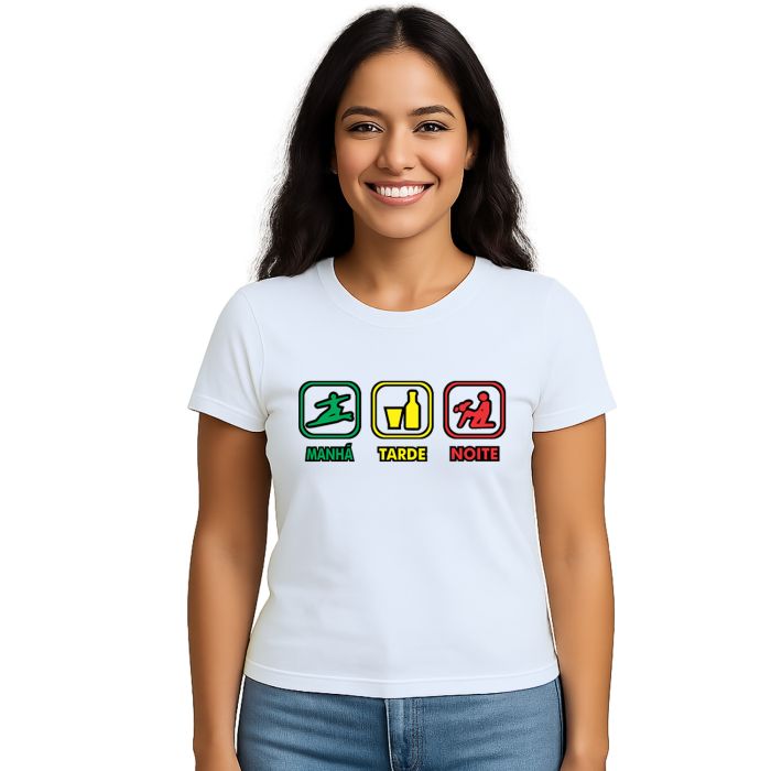 Camiseta Manhã Tarde Noite Surf Drink Sex Personalizada