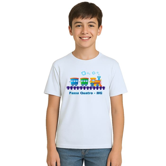 Camiseta Passa Quatro Trenzinho Estampa Personalizada
