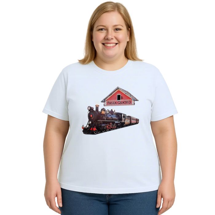 Camiseta Passa Quatro Trem Maria Fumaça Personalizada