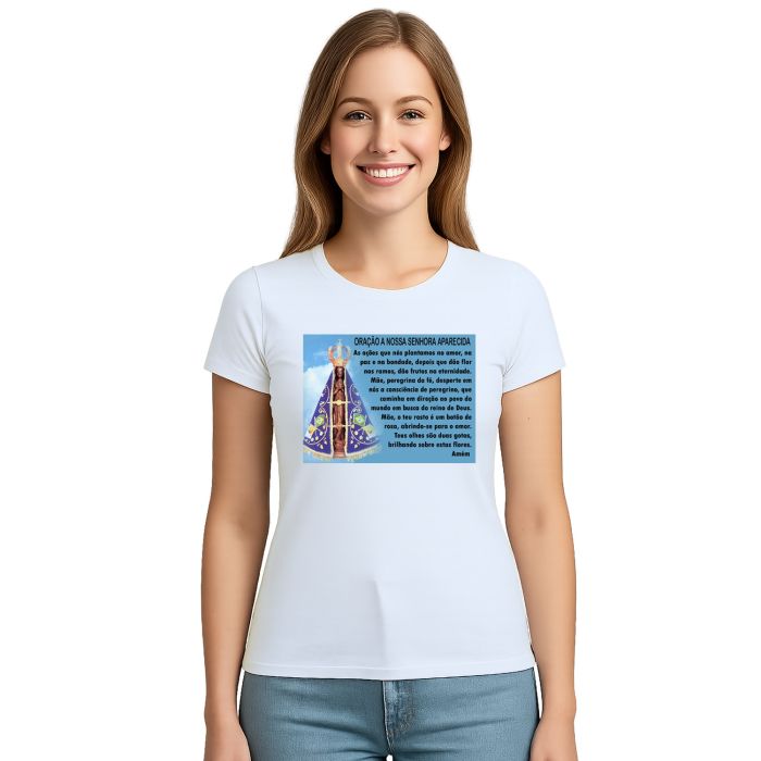 Camiseta Oração Nossa Senhora Aparecida Personalizada