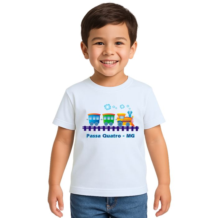 Camiseta Passa Quatro Trenzinho Estampa Personalizada