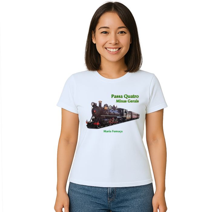 Camiseta Passa Quatro Maria Fumaça Estampa Personalizada