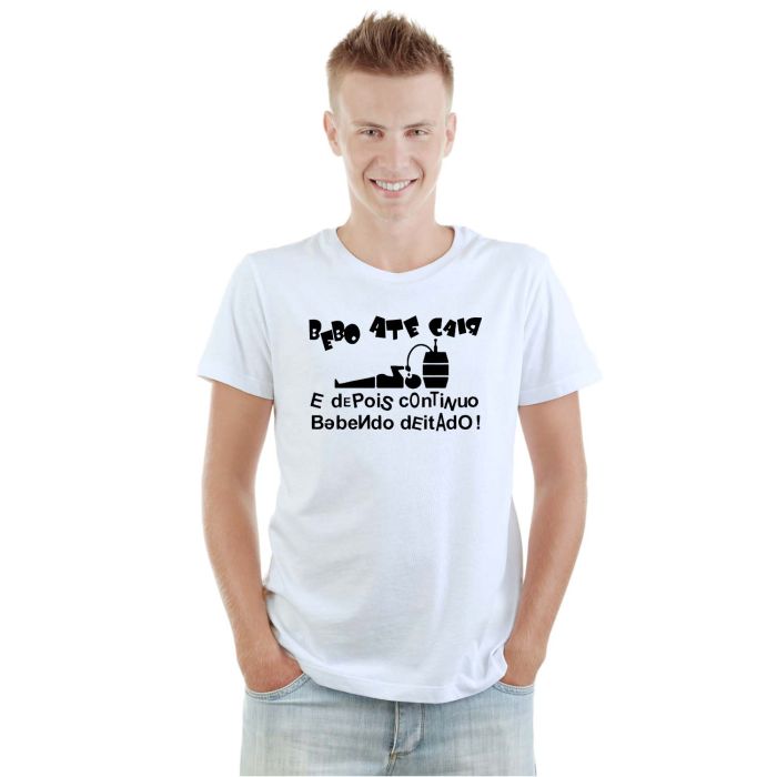 Camiseta Bebo Até Cair Depois Estampa Personalizada