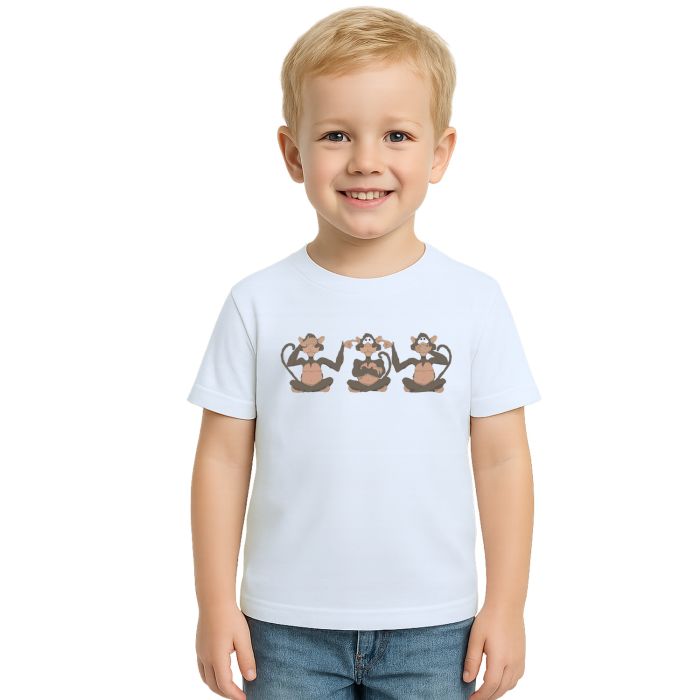 Camiseta Três Macacos Sábios Estampa Personalizada