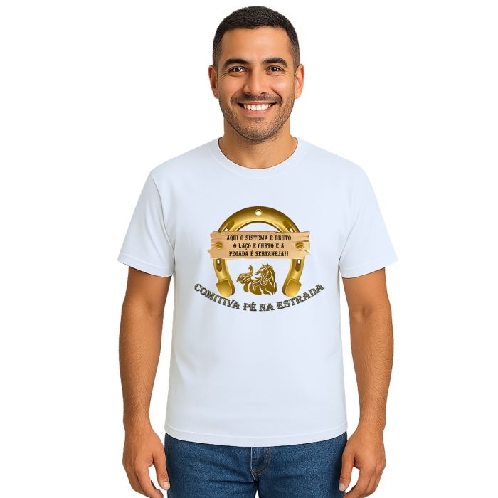 Camiseta Comitiva Pé Na Estrada Estampa Personalizada