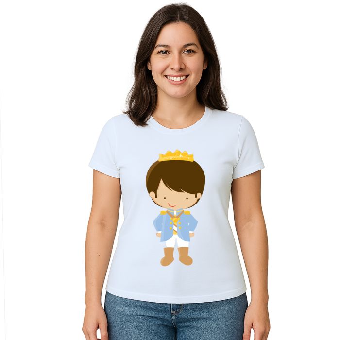 Camiseta Príncipe Criança Realeza Estampa Personalizada