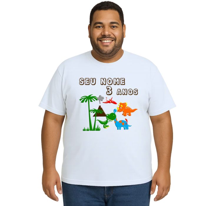 Camiseta Dinossauros Floresta Estampa Personalizada