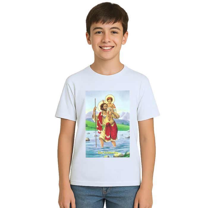 Camiseta São Cristóvão Santo Estampa Personalizada