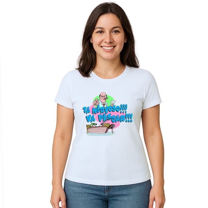 Camiseta Ta Nervoso Va Pescar Estampa Personalizada