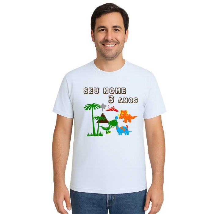 Camiseta Dinossauros Floresta Estampa Personalizada