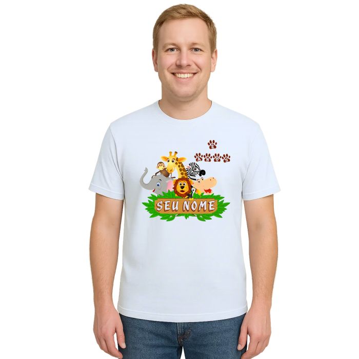 Camiseta Safari Floresta Animais Estampa Personalizada