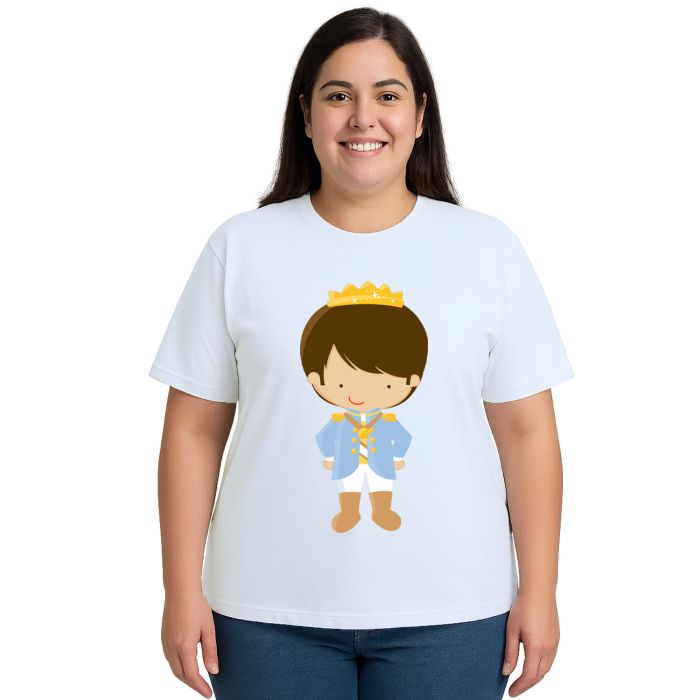 Camiseta Príncipe Criança Realeza Estampa Personalizada