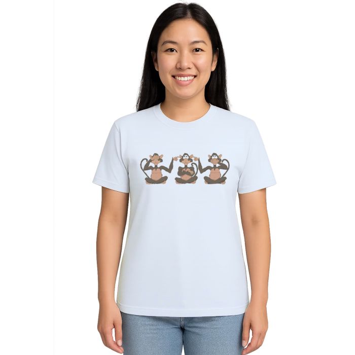 Camiseta Três Macacos Sábios Estampa Personalizada