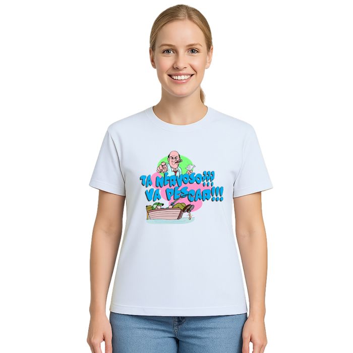 Camiseta Ta Nervoso Va Pescar Estampa Personalizada