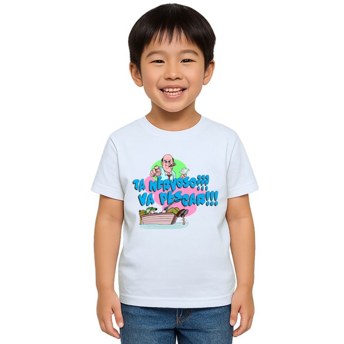 Camiseta Ta Nervoso Va Pescar Estampa Personalizada